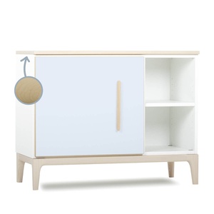 Mueble pequeño 1 puerta 2 huecos NADO Curve acabado fresno sky blue