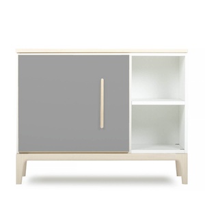 Mueble pequeño 1 puerta 2 huecos NADO Curve acabado fresno slate grey