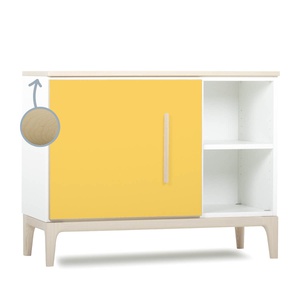 Mueble pequeño 1 puerta 2 huecos NADO Curve acabado fresno sunshine yellow