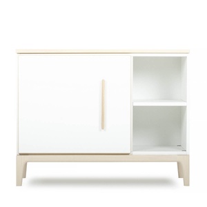Mueble pequeño 1 puerta 2 huecos NADO Curve acabado fresno white