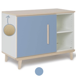 Mueble pequeño 1 puerta 2 huecos NADO Retro acabado fresno capri blue