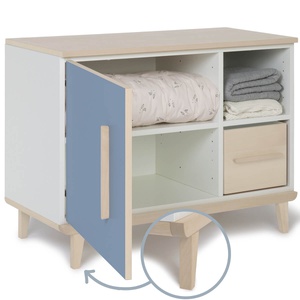 Mueble pequeño 1 puerta 2 huecos NADO Retro acabado fresno capri blue