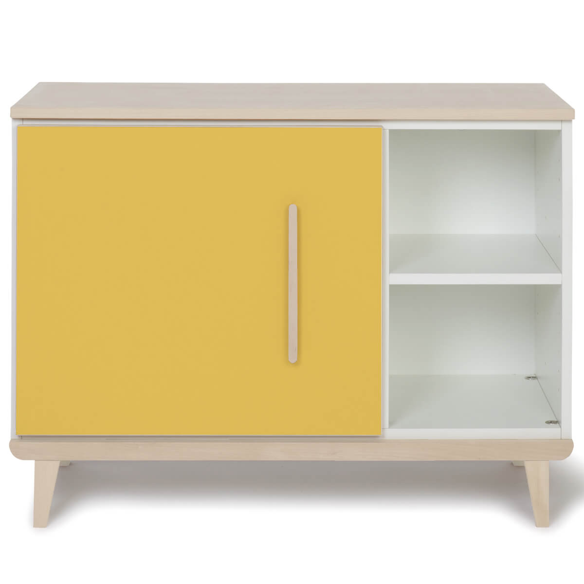 Mueble pequeño 1 puerta 2 huecos NADO Retro acabado fresno sunshine yellow