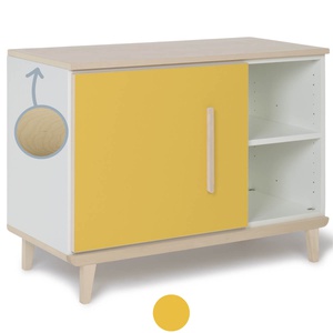 Mueble pequeño 1 puerta 2 huecos NADO Retro acabado fresno sunshine yellow