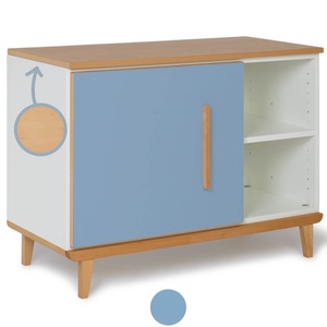 Mueble pequeño 1 puerta 2 huecos NADO Retro acabado haya capri blue
