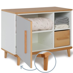 Mueble pequeño 1 puerta 2 huecos NADO Retro acabado haya manhattan grey