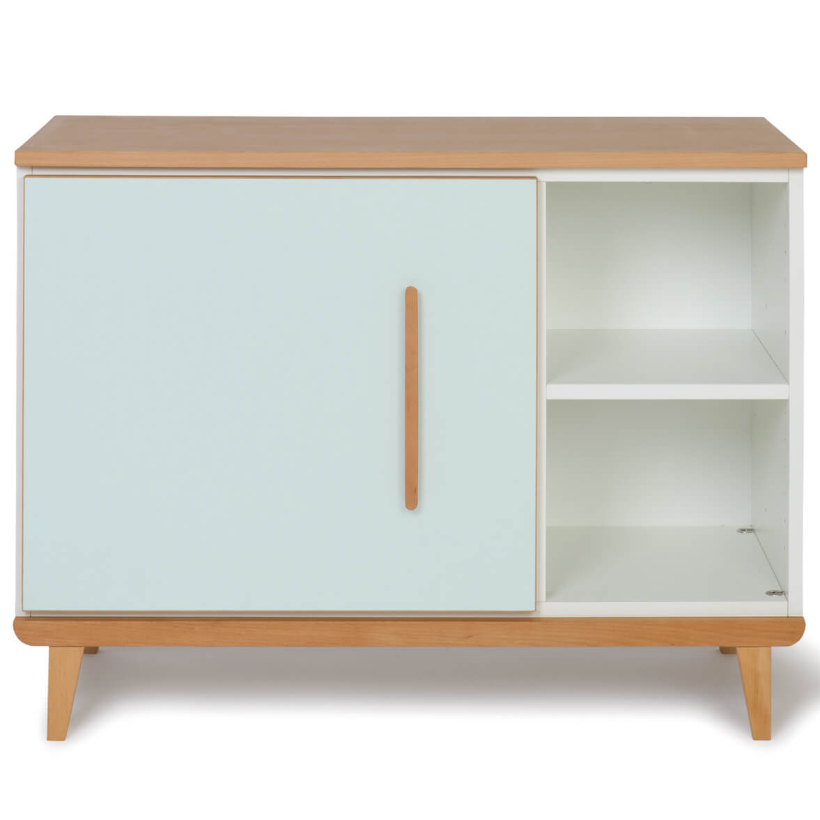 Mueble pequeño 1 puerta 2 huecos NADO Retro acabado haya mint