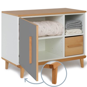 Mueble pequeño 1 puerta 2 huecos NADO Retro acabado haya slate grey
