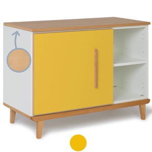 Mueble pequeño 1 puerta 2 huecos NADO Retro acabado haya sunshine yellow