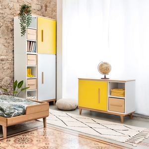 Mueble pequeño 1 puerta 2 huecos NADO Retro acabado haya sunshine yellow