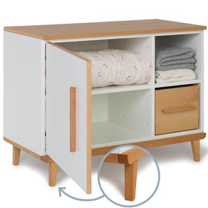 Mueble pequeño 1 puerta 2 huecos NADO Retro acabado haya white