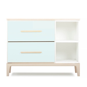 Mueble pequeño 2 cajones 2 huecos NADO Curve acabado fresno mint