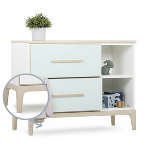 Mueble pequeño 2 cajones 2 huecos NADO Curve acabado fresno mint