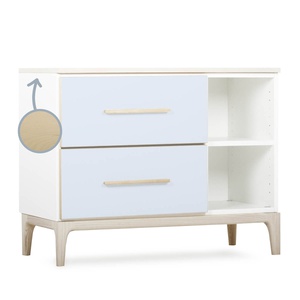 Mueble pequeño 2 cajones 2 huecos NADO Curve acabado fresno sky blue