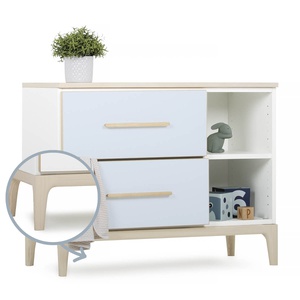 Mueble pequeño 2 cajones 2 huecos NADO Curve acabado fresno sky blue