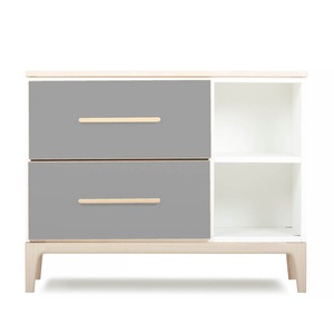 Mueble pequeño 2 cajones 2 huecos NADO Curve acabado fresno slate grey