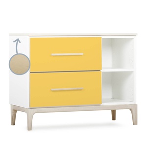 Mueble pequeño 2 cajones 2 huecos NADO Curve acabado fresno sunshine yellow