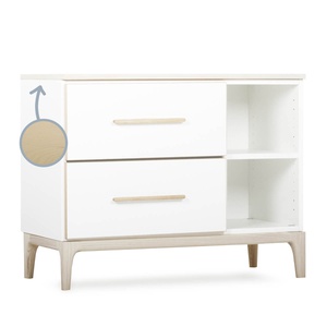 Mueble pequeño 2 cajones 2 huecos NADO Curve acabado fresno white