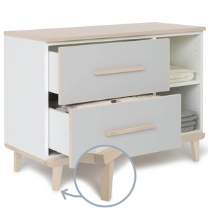 Mueble pequeño 2 cajones 2 huecos NADO Retro acabado fresno manhattan grey