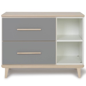 Mueble pequeño 2 cajones 2 huecos NADO Retro acabado fresno slate grey