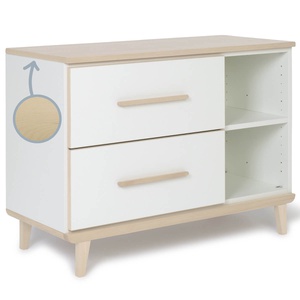 Mueble pequeño 2 cajones 2 huecos NADO Retro acabado fresno white