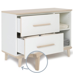 Mueble pequeño 2 cajones 2 huecos NADO Retro acabado fresno white