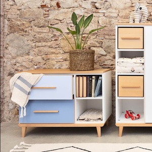 Mueble pequeño 2 cajones 2 huecos NADO Retro acabado haya mint