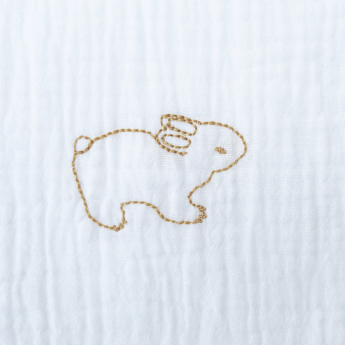 Muselina RABBITS bordado amarillo 70x70cm