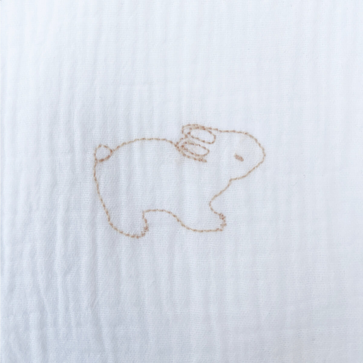 Muselina RABBITS bordado naranja 70x70cm