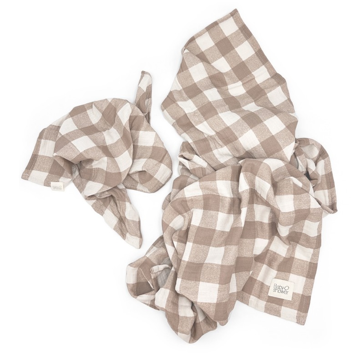 Muselinas 2uds MINIMAX Babyshower vichy caramel