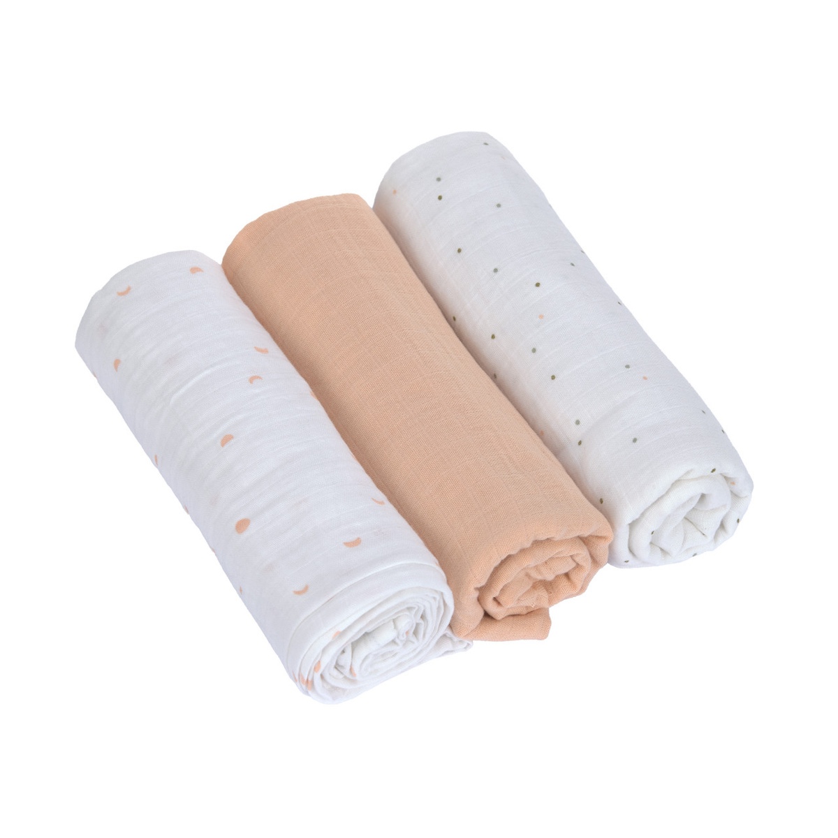 Muselinas 3udas 85x85cm GOTS Laessig moon peach