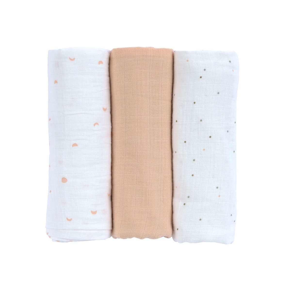 Muselinas 3udas 85x85cm GOTS Laessig moon peach