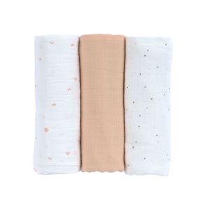 Muselinas 3udas 85x85cm GOTS Laessig moon peach