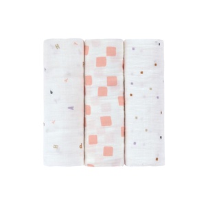 Muselinas 3uds 85x85cm HAPPY FRUITS Laessig peach