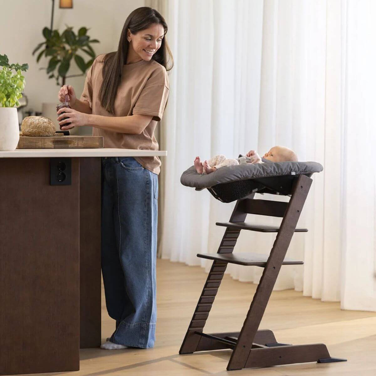 Newborn set-colgador juguetes TRIPP TRAPP Stokke antracita
