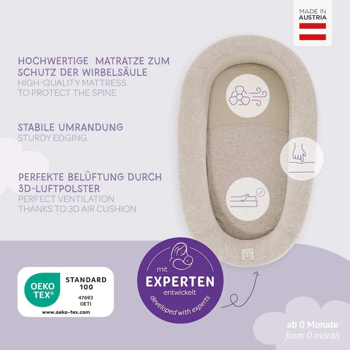Nido bebé HOME AIR Traumeland beige melange