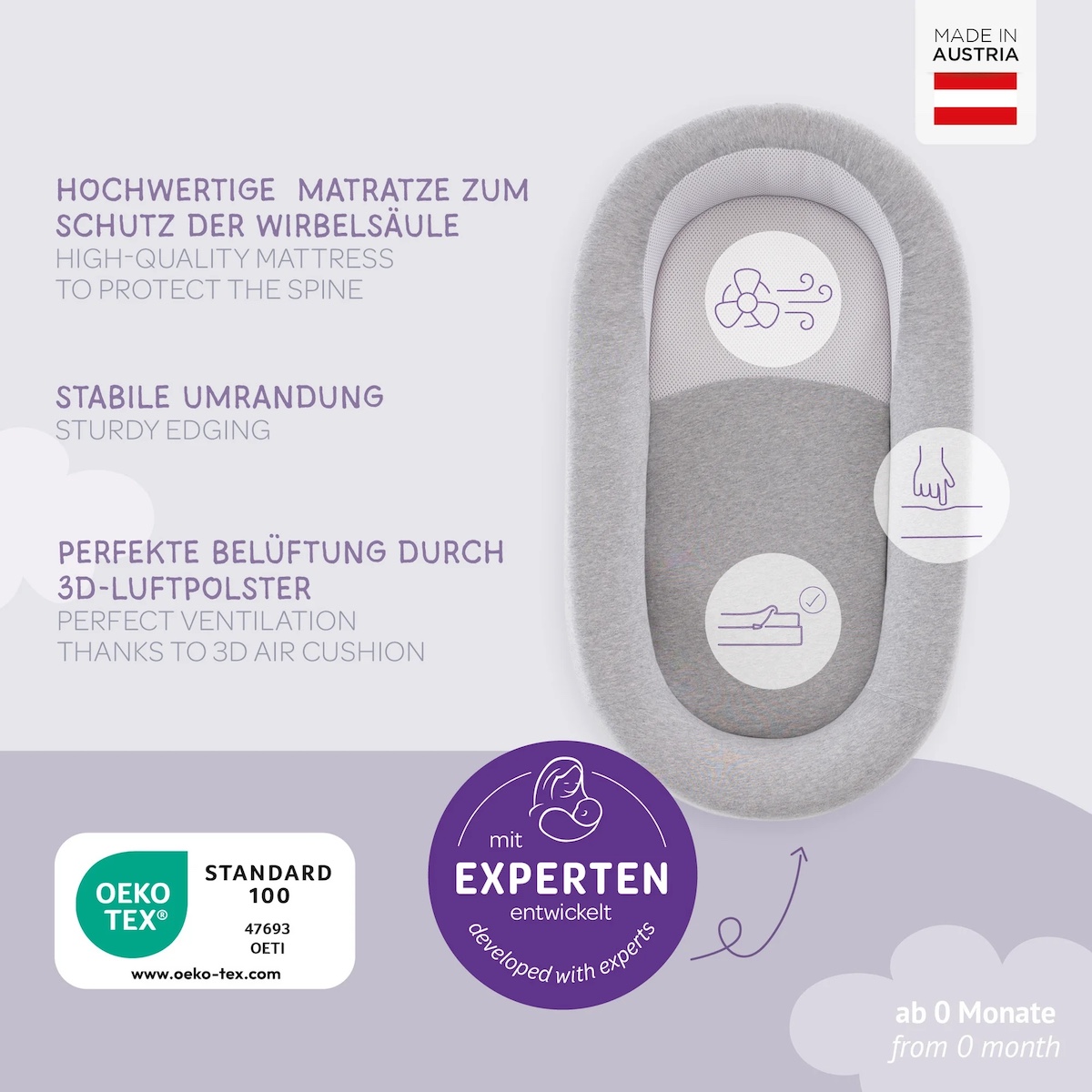 Nido bebé HOME AIR Traumeland grey melange