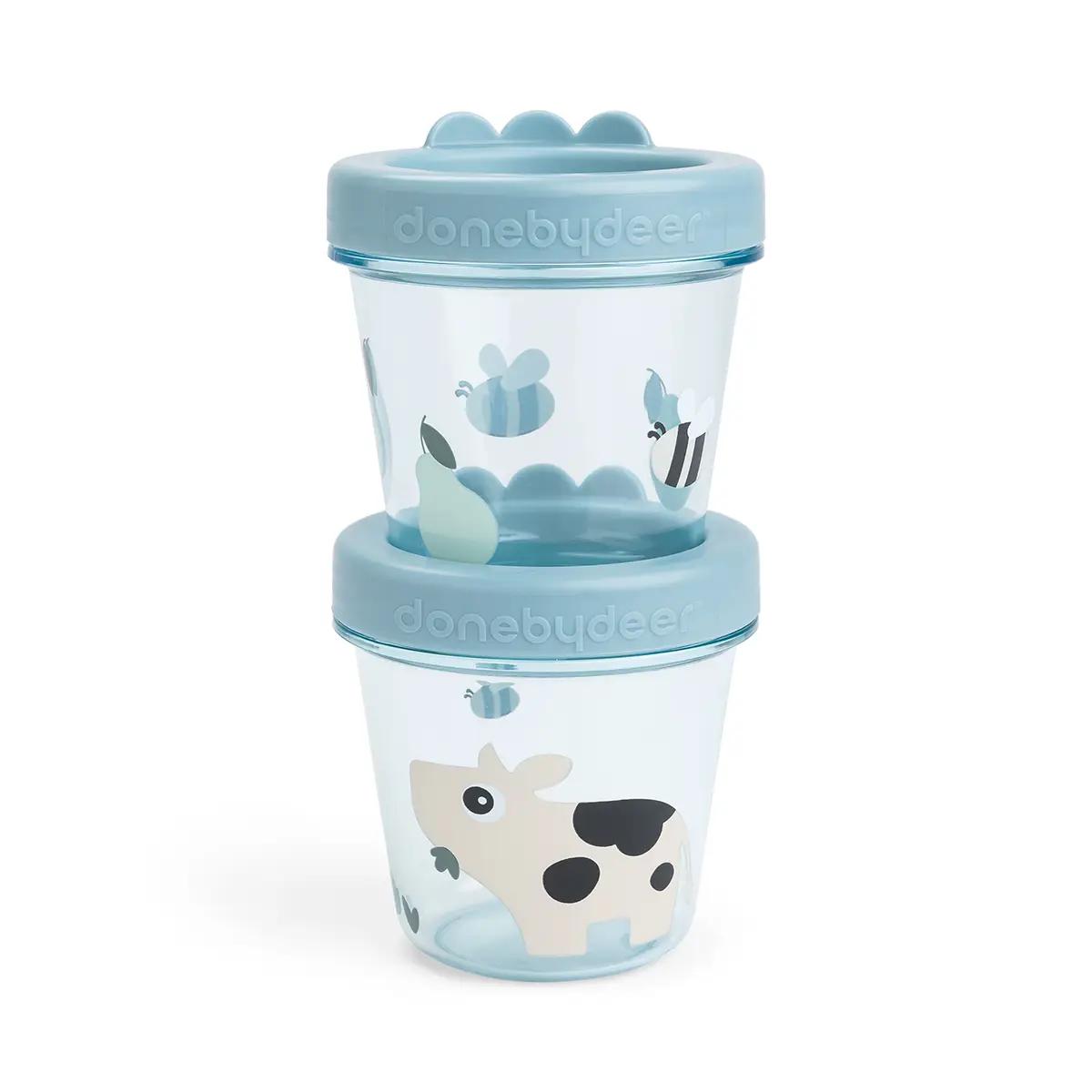 Pack 2 recipientes comida TINY FARM Done by Deer blue