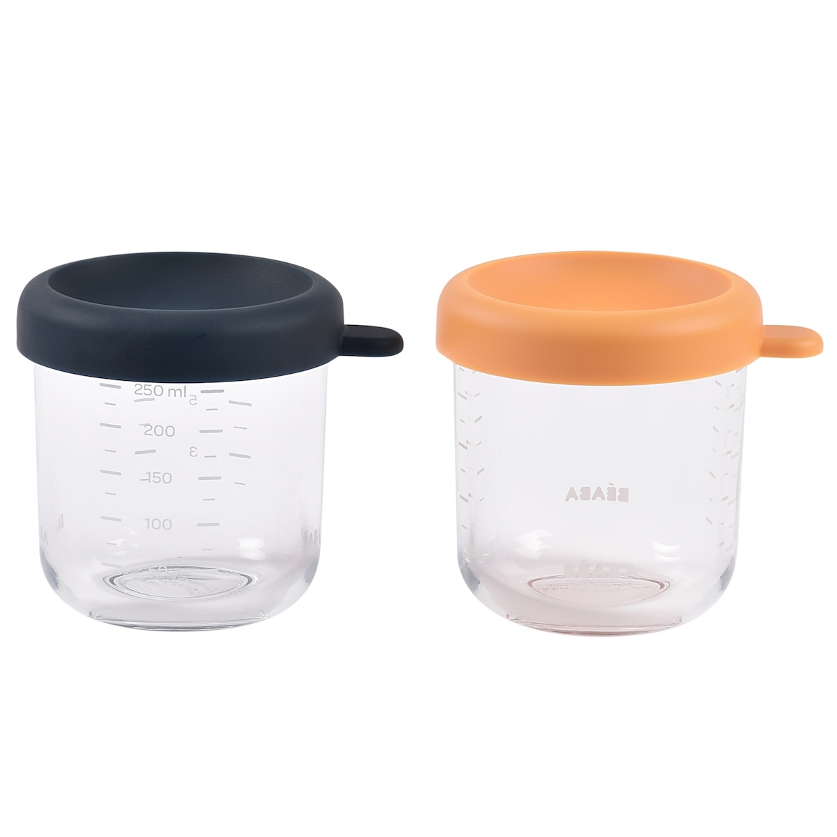 Pack 2 tarros cristal 250ml Béaba azul-sunrise