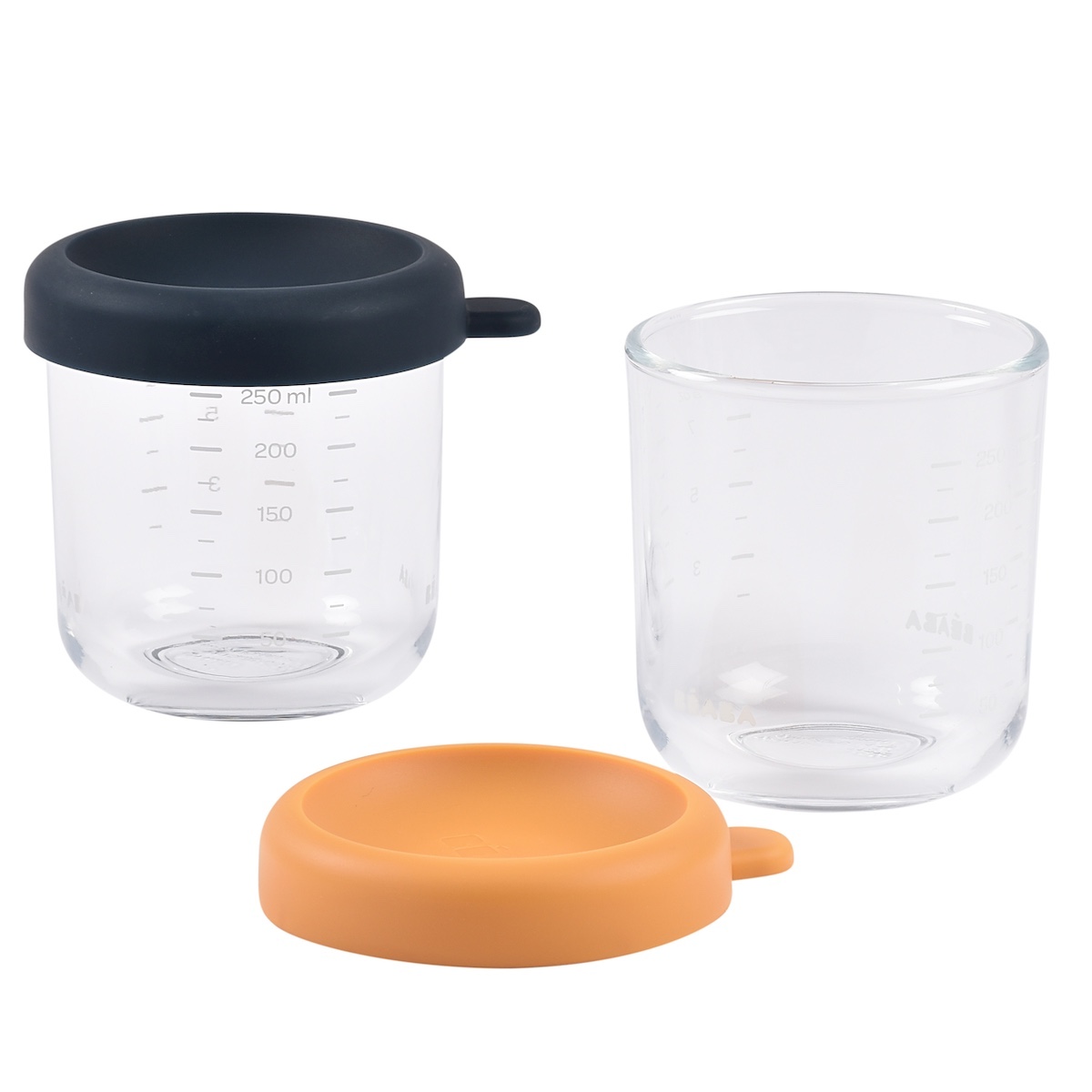 Pack 2 tarros cristal 250ml Béaba azul-sunrise