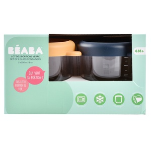 Pack 2 tarros cristal 250ml Béaba azul-sunrise