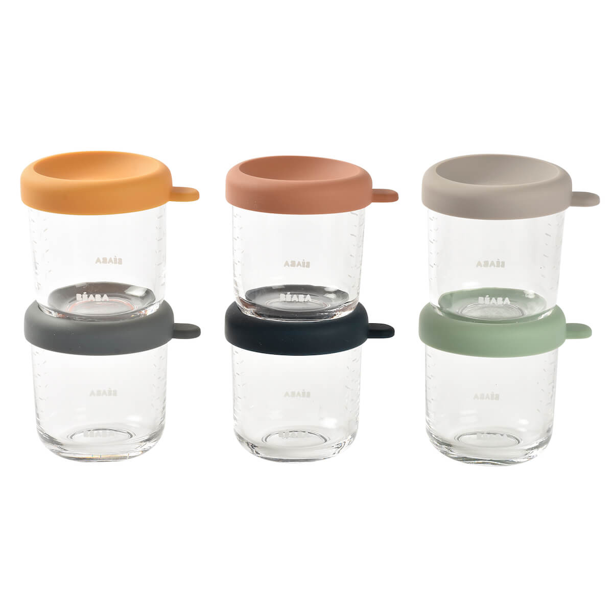 Pack 6 tarros cristal 250ml Béaba multicolor
