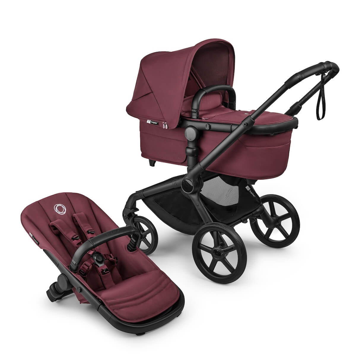 Pack Bugaboo Fox5 Renew imprescindibles verano black/dark cherry