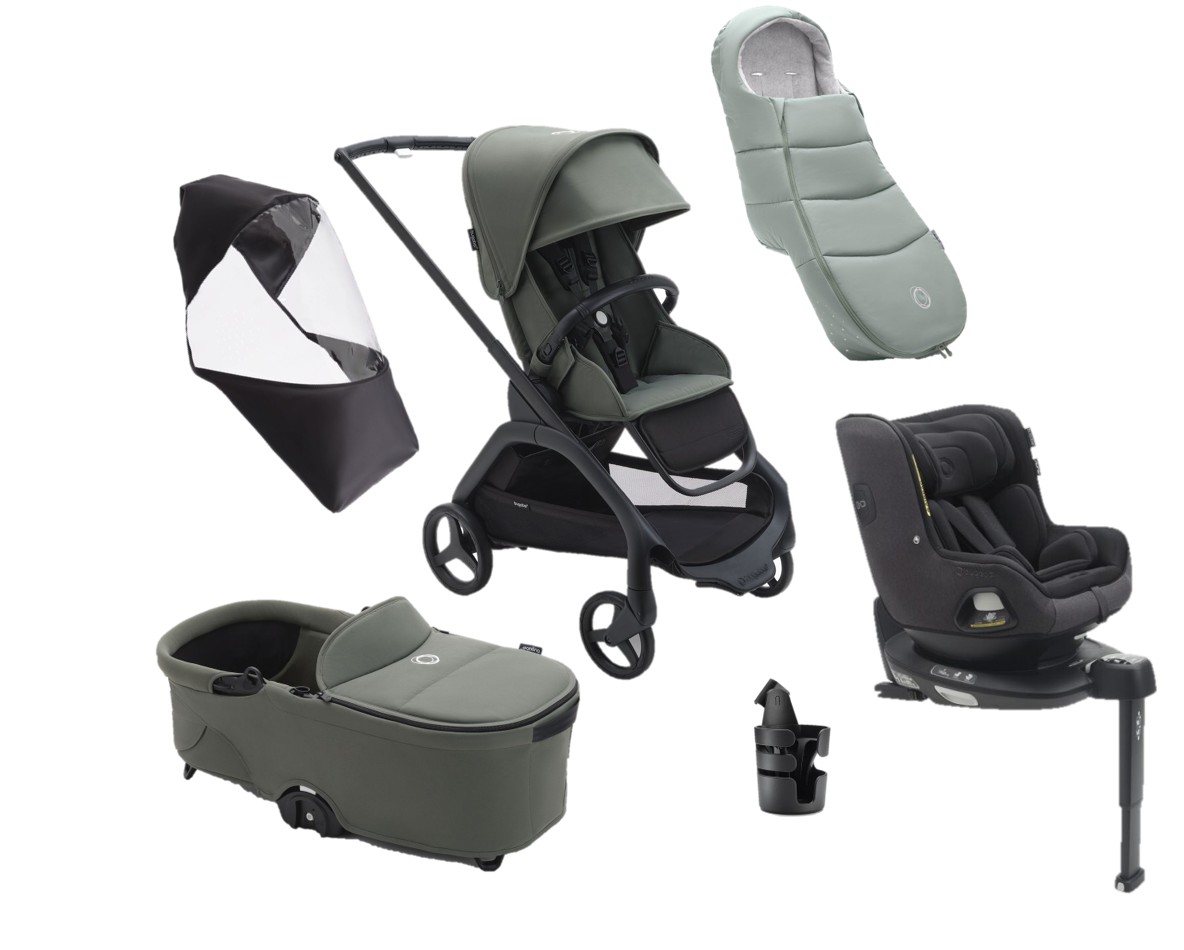 Pack completo recién nacido invierno DRAGONFLY Bugaboo negro-verde bosque