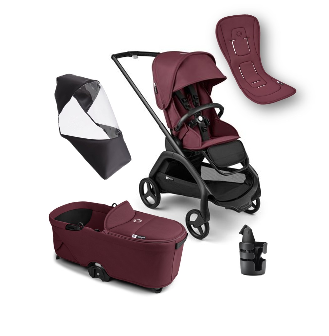 Pack imprescindibles carrito verano DRAGONFLY Bugaboo negro-rojo cereza