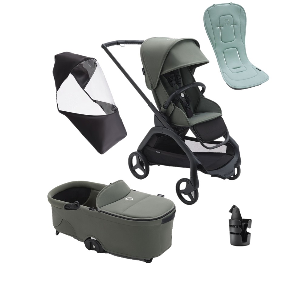 Pack imprescindibles carrito verano DRAGONFLY Bugaboo negro-verde bosque