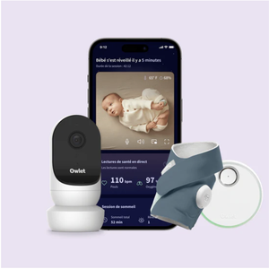 Pack vigilabebés-vídeo inteligente DREAM SOCK & CAM 2 Owlet bedtime blue