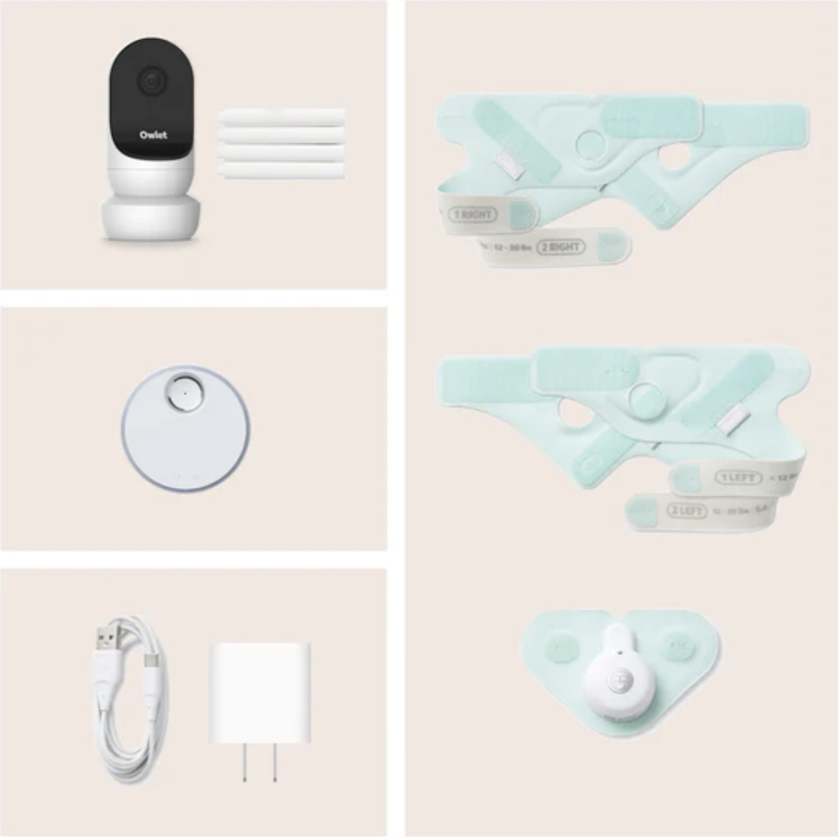 Pack vigilabebés-vídeo inteligente DREAM SOCK & CAM 2 Owlet mint