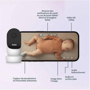 Pack vigilabebés-vídeo inteligente DREAM SOCK & CAM 2 Owlet mint