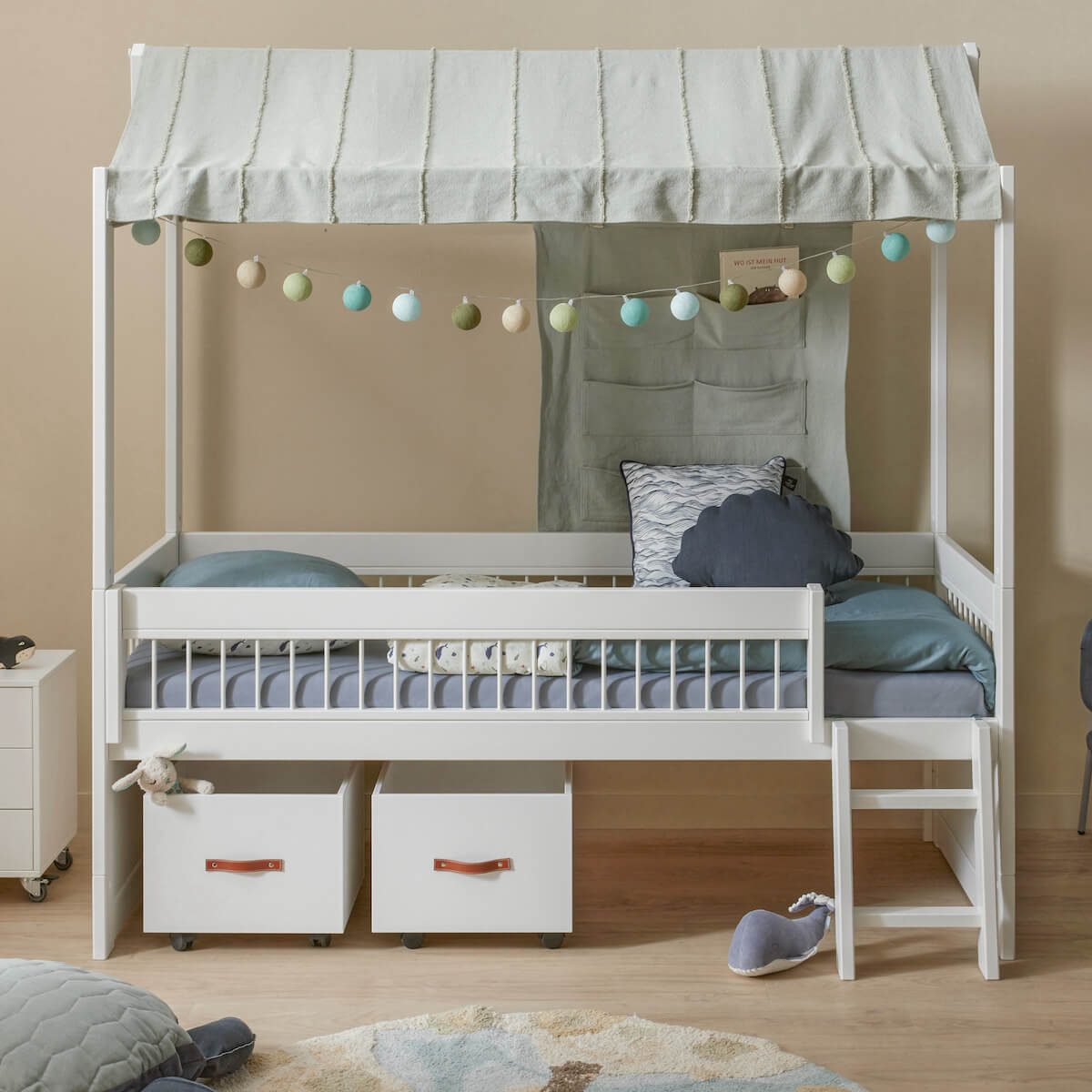 Panel trasero-bolsillos cama ESSENCE Lifetime blue sage